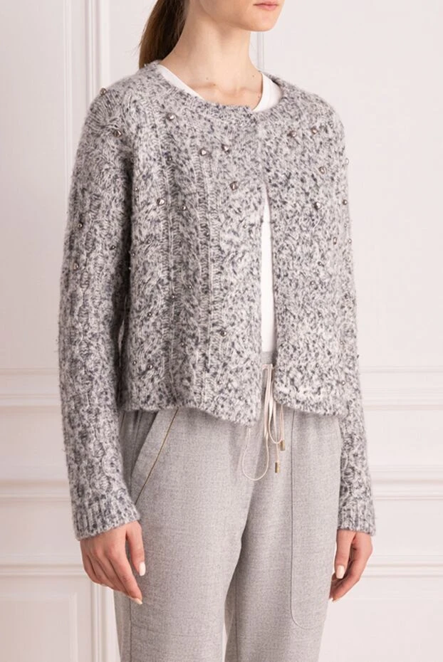 Fabiana Filippi жакет из кашемира и шерсти серый женский 164490 - фото 3