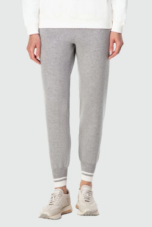 Fabiana Filippi трикотажные брюки прямого кроя серого цвета с акцентом на пояс и манжеты

 164513 - фото 3