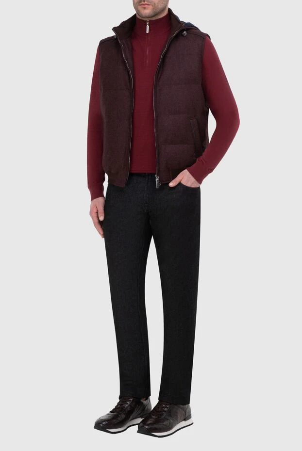 Stefano Ricci жилет из шерсти и кашемира бордовый мужской 164522 - фото 3
