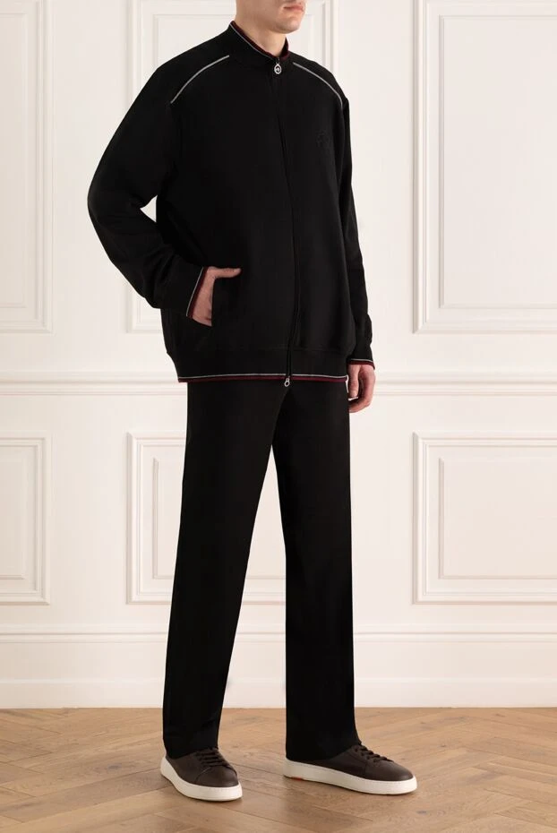 Stefano Ricci мақта мен эластаннан тігілген ерлер спорттық костюмі, қара 164527 - фото 3