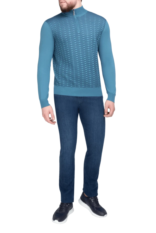 Stefano Ricci тройер из кашемира и шелка голубой мужской 164529 - фото 2