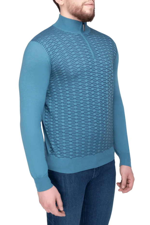 Stefano Ricci тройер из кашемира и шелка голубой мужской 164529 - фото 3