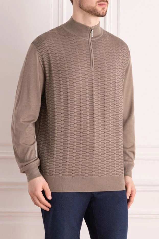 Stefano Ricci тройер из кашемира и шелка бежевый мужской 164530 - фото 3