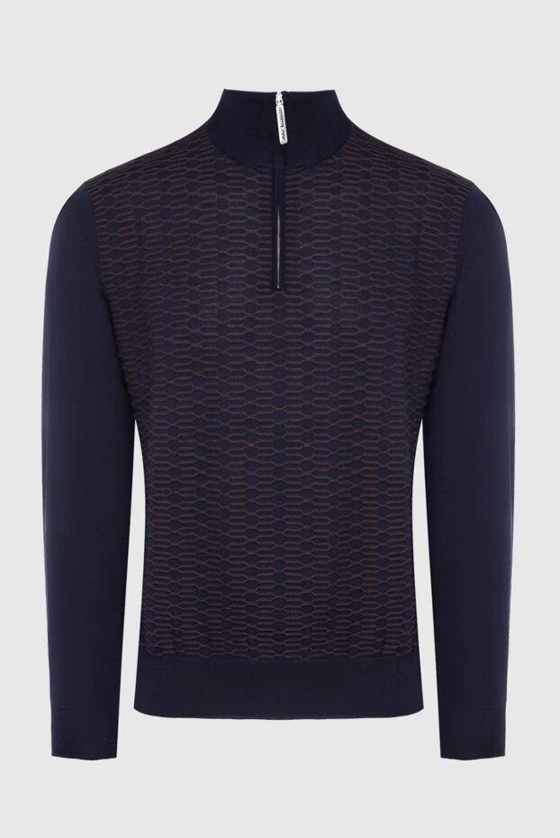 Тройер из кашемира и шелка с воротником стойкой и короткой молнией - фото 1