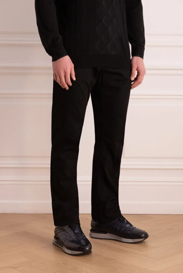 Stefano Ricci джинсы из хлопка и эластана черные мужские 164533 - фото 3