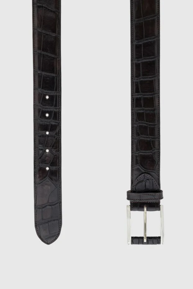 Cesare di Napoli қою қоңыр крокодил терісінен жасалған белдік ерлерге арналған 164544 - фото 3