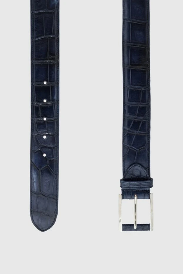 Cesare di Napoli классикалық қолдан жасалған индиго қолтырауын былғары белбеуі
 164545 - фото 3