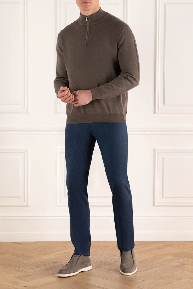 PT01 (Pantaloni Torino) man men's blue wool trousers купить с ценами и фото 164568 - photo 2