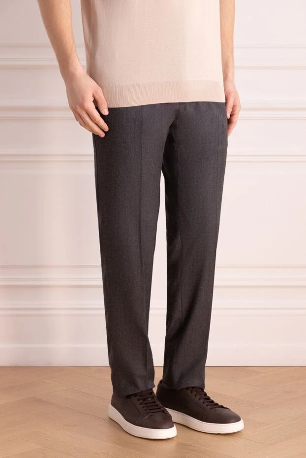 PT01 (Pantaloni Torino) men's graphite casual trousers made of wool with a classic fit 164569 - photo 3
