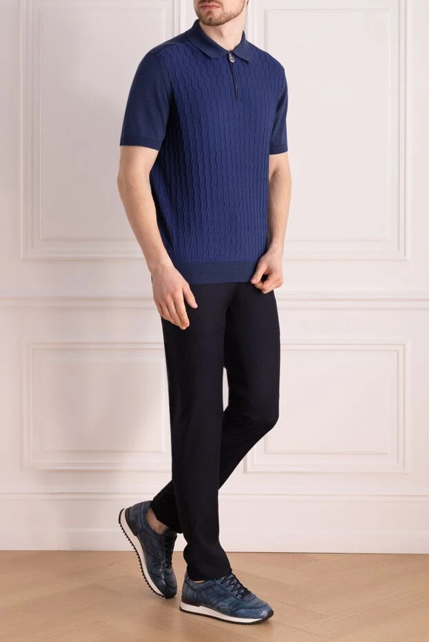 PT01 (Pantaloni Torino) man men's blue wool trousers купить с ценами и фото 164574 - photo 2