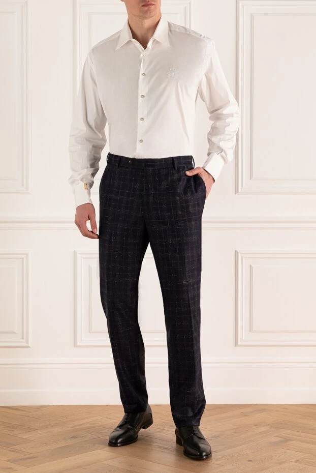 PT01 (Pantaloni Torino) man men's blue wool trousers купить с ценами и фото 164575 - photo 2