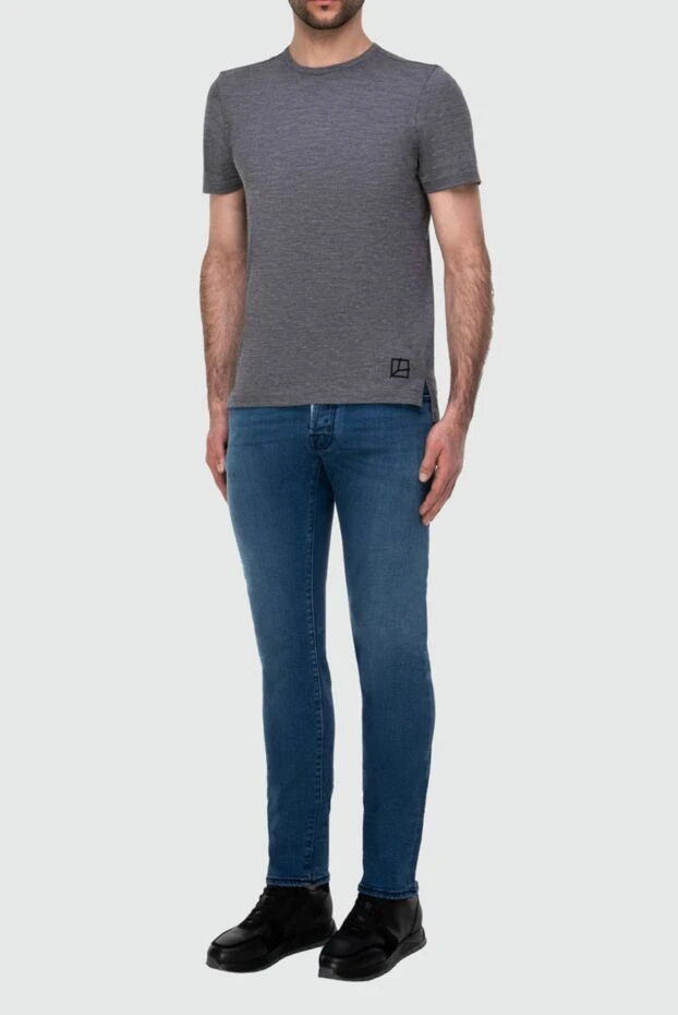 Jacob Cohen man blue cotton jeans for men купить с ценами и фото 164583 - photo 2