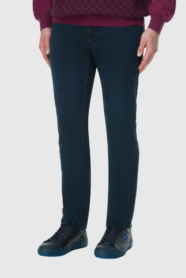 Zilli man blue cotton jeans for men купить с ценами и фото 164639 - photo 2