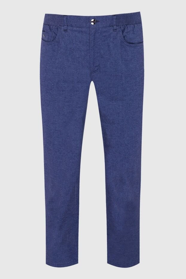 Zilli man blue cotton trousers for men купить с ценами и фото 164642 - photo 1