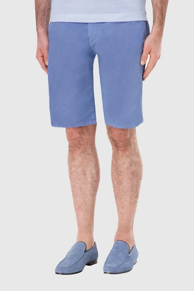 Zilli man blue cotton shorts with elastane for men купить с ценами и фото 164651 - photo 2