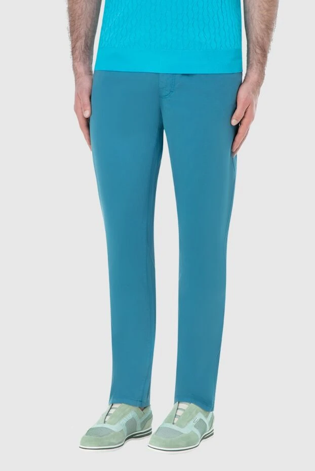 Zilli man men's blue trousers made of cotton and elastane купить с ценами и фото 164652 - photo 2