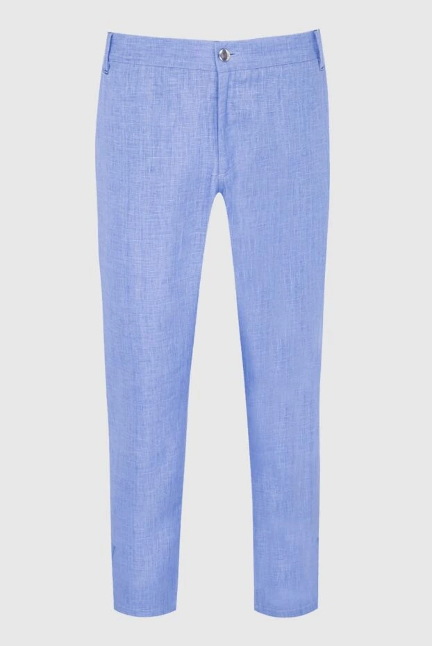 Zilli man men's blue linen trousers купить с ценами и фото 164660 - photo 1