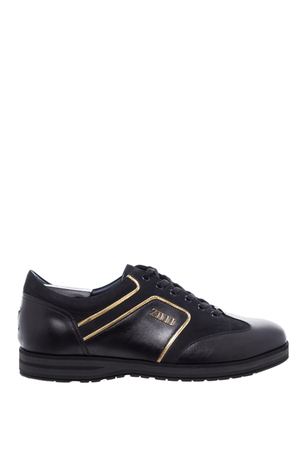 Zilli man black leather sneakers for men купить с ценами и фото 164682 - photo 1