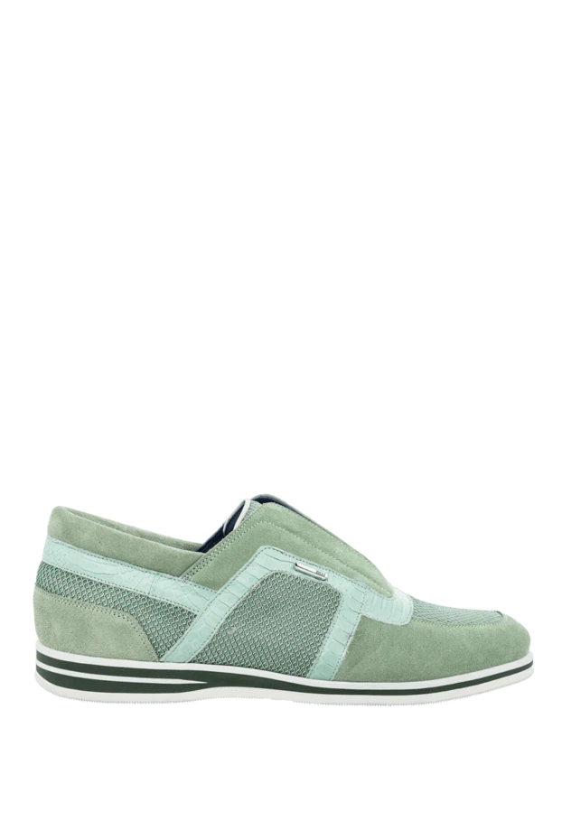 Zilli man green suede and crocodile leather sneakers for men купить с ценами и фото 164702 - photo 1