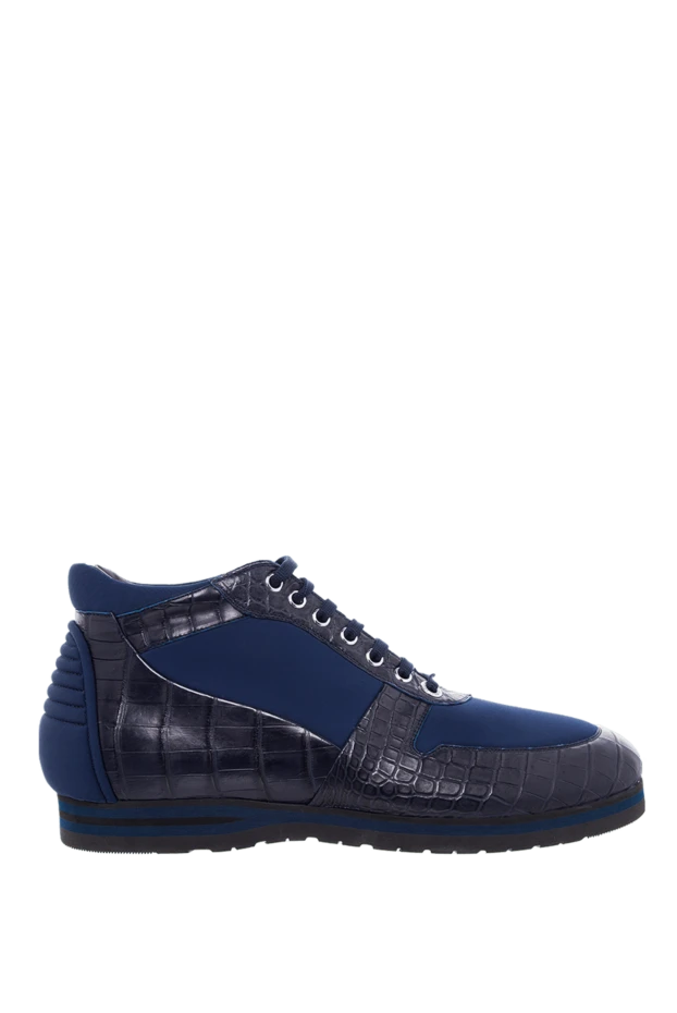 Zilli man blue crocodile leather sneakers for men купить с ценами и фото 164710 - photo 1