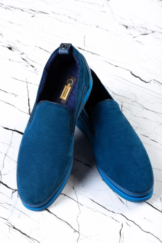 Zilli textured suede loafers in bright blue with embossed trim
164728 - photo 2