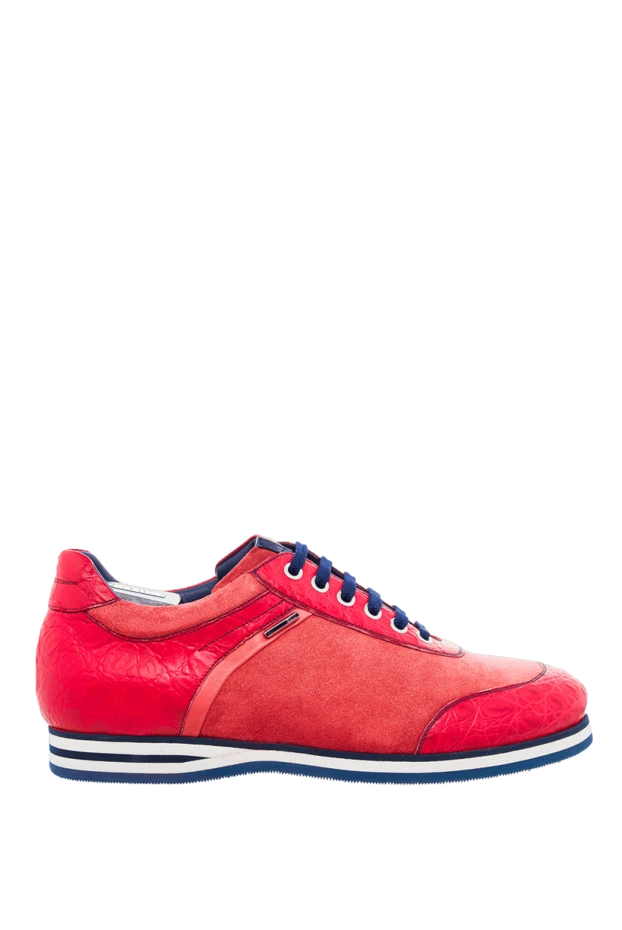 Zilli man red crocodile and polyester sneakers for men купить с ценами и фото 164733 - photo 1