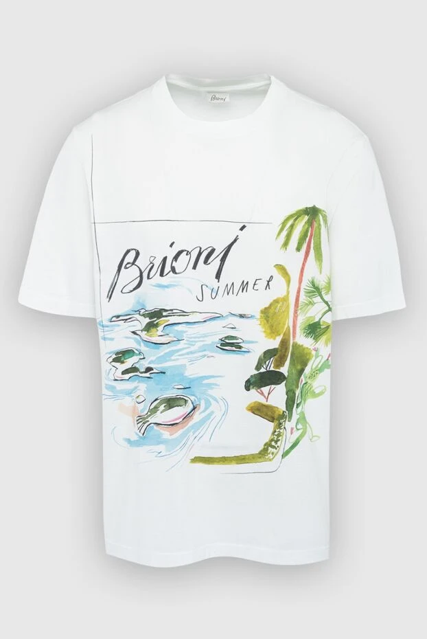 Brioni man white cotton t-shirt for men купить с ценами и фото 164744 - photo 1