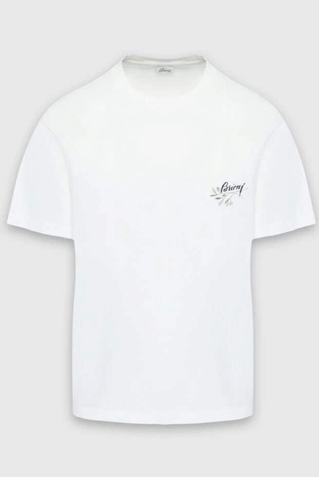 Brioni man white cotton t-shirt for men купить с ценами и фото 164746 - photo 1