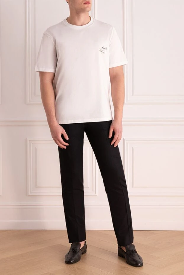 Brioni man white cotton t-shirt for men купить с ценами и фото 164746 - photo 2