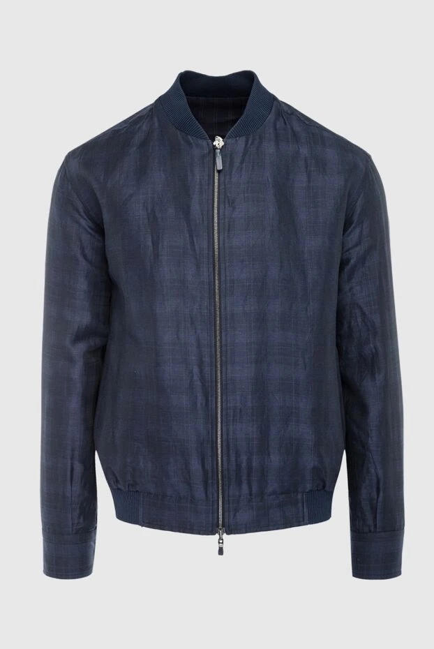 Brioni man blue cotton jacket for men купить с ценами и фото 164747 - photo 1