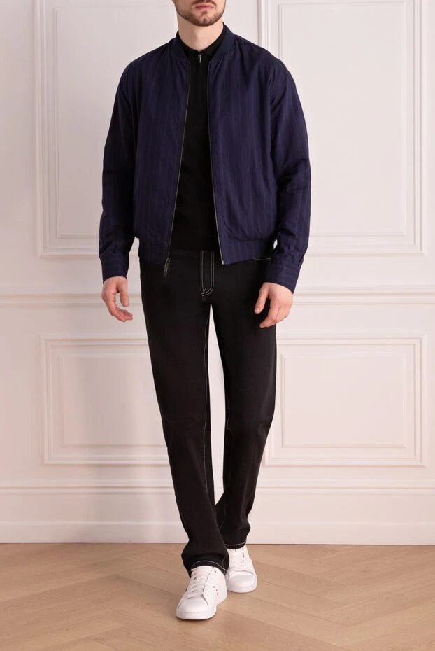 Brioni man blue cotton jacket for men купить с ценами и фото 164747 - photo 2