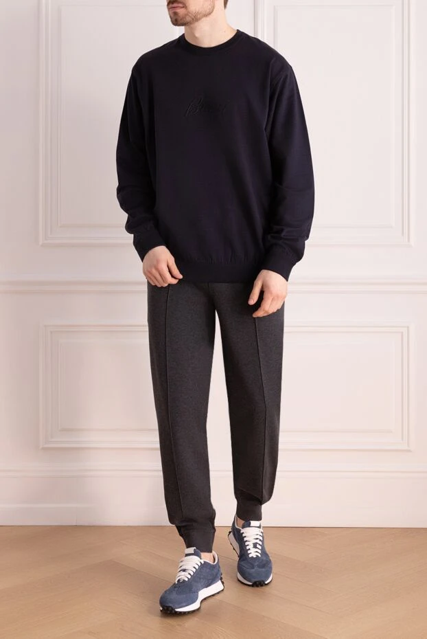 Brioni man sweatshirt blue for men купить с ценами и фото 164752 - photo 2