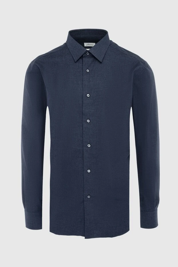 Brioni man blue cotton shirt for men купить с ценами и фото 164755 - photo 1