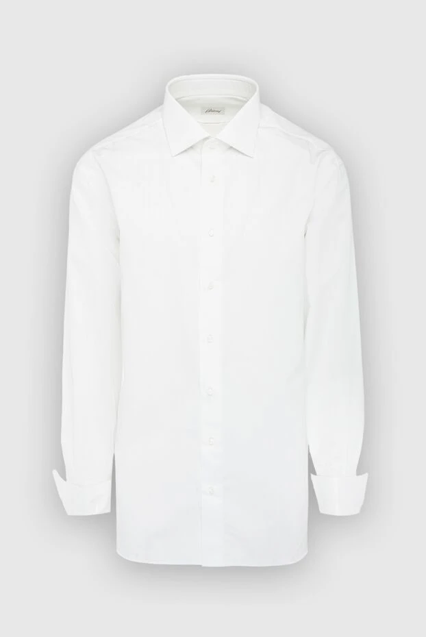 Brioni man white cotton shirt for men купить с ценами и фото 164765 - photo 1