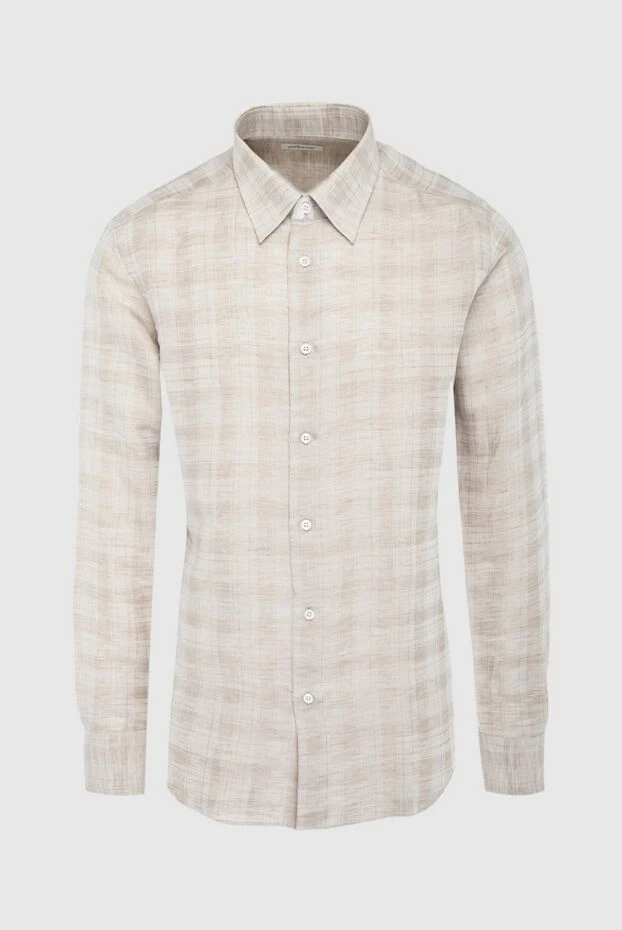 Brioni man men's beige cotton shirt купить с ценами и фото 164770 - photo 1