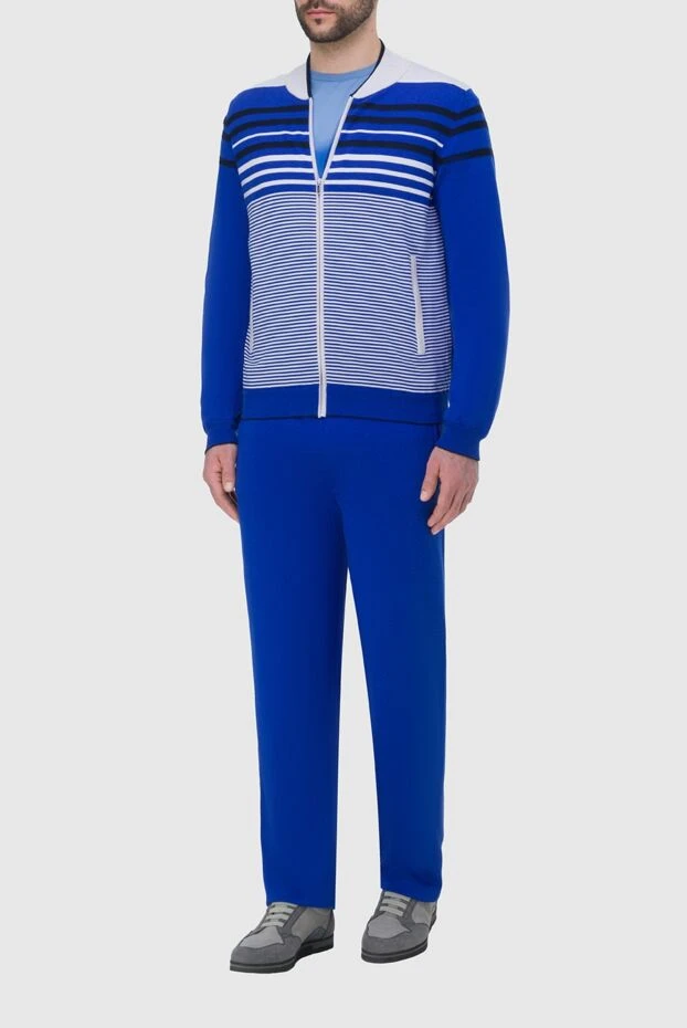 Zilli man men's sports suit made of cotton and silk, blue купить с ценами и фото 164784 - photo 2