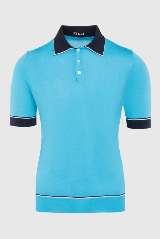 Zilli man blue silk and viscose polo for men купить с ценами и фото 164815 - photo 1