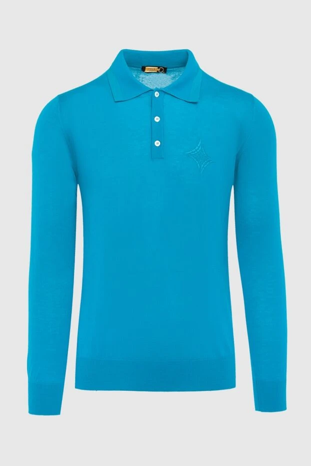 Zilli man silk and cashmere long sleeve polo blue for men купить с ценами и фото 164821 - photo 1