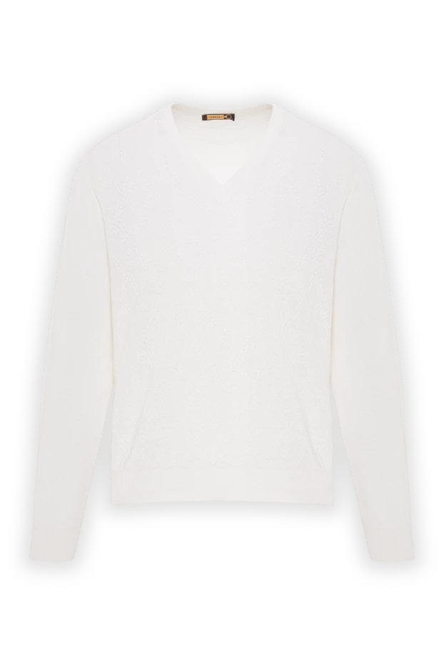 Ерлерге арналған ақ жібек пен зығырдан жасалған жемпір - фото 1