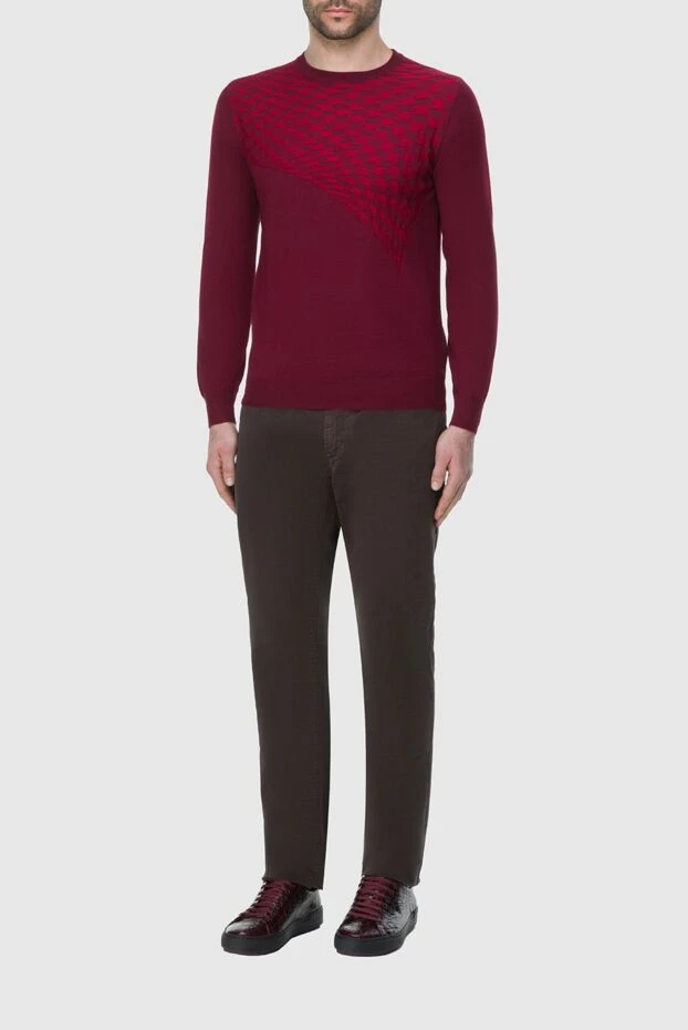 Zilli man cashmere jumper burgundy for men купить с ценами и фото 164827 - photo 2