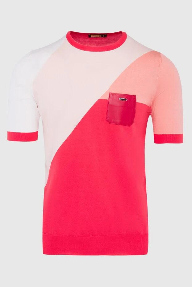 Zilli man short sleeve jumper in silk, cotton and genuine leather red for men купить с ценами и фото 164832 - photo 1