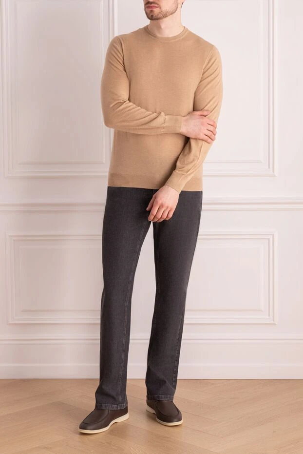 Zilli man vicuna jumper beige for men купить с ценами и фото 164835 - photo 2