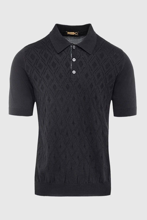 Zilli man polo made of silk, cotton and crocodile skin black for men купить с ценами и фото 164839 - photo 1