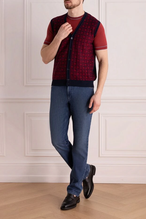 Zilli man men's vest made of cotton and silk red купить с ценами и фото 164858 - photo 2