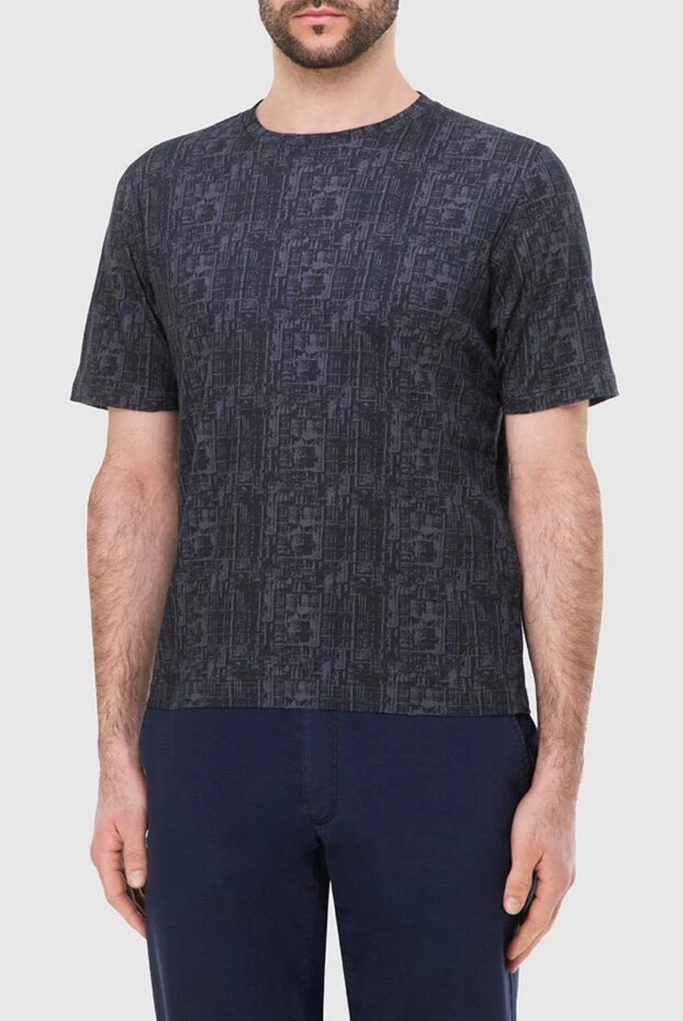 Zilli футболка в синем цвете с фактурным принтом по всей поверхности
 164886 - фото 3