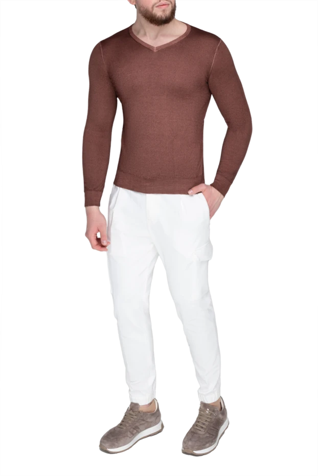 Zilli man cashmere and silk jumper brown for men купить с ценами и фото 164898 - photo 2