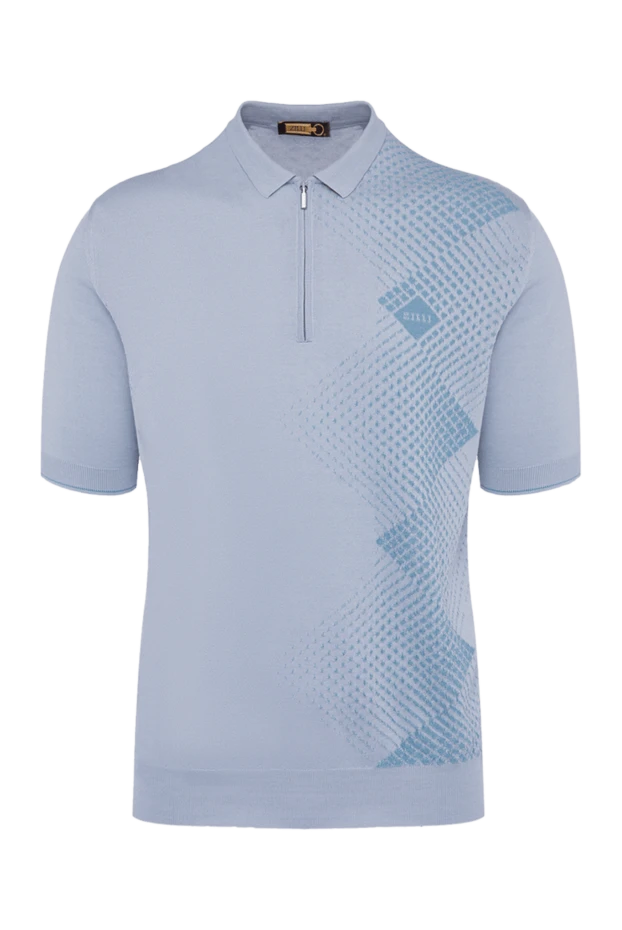 Zilli man cotton and silk polo blue for men купить с ценами и фото 164907 - photo 1