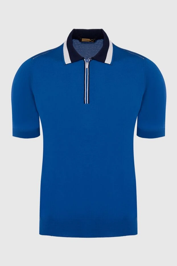 Zilli man cotton and silk polo blue for men купить с ценами и фото 164911 - photo 1