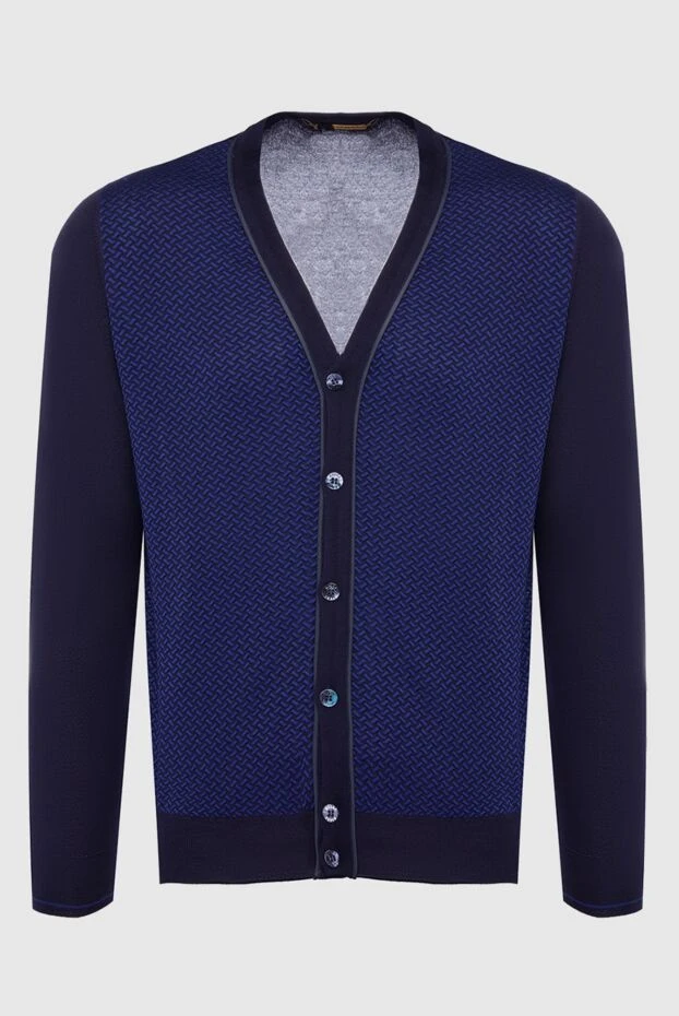 Zilli man men's cashmere and silk cardigan blue купить с ценами и фото 164930 - photo 1