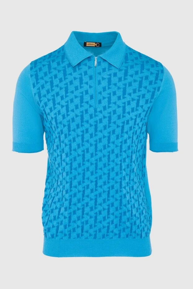 Zilli man cotton and silk polo blue for men купить с ценами и фото 164937 - photo 1